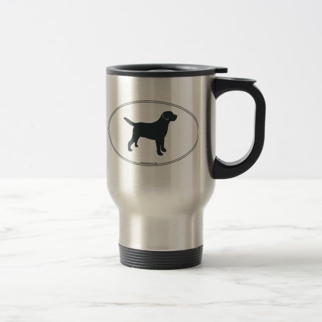Labrador Retriever Silhouette Travel Mug (Right)