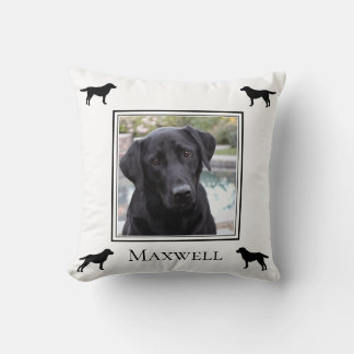 Labrador Retriever Silhouette with Photo Throw Pillow