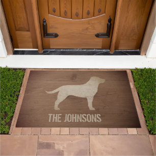 Labrador Retriever Silhouette Yellow Lab Custom Doormat