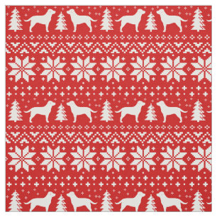 Labrador Retriever Silhouettes Christmas Holiday Fabric