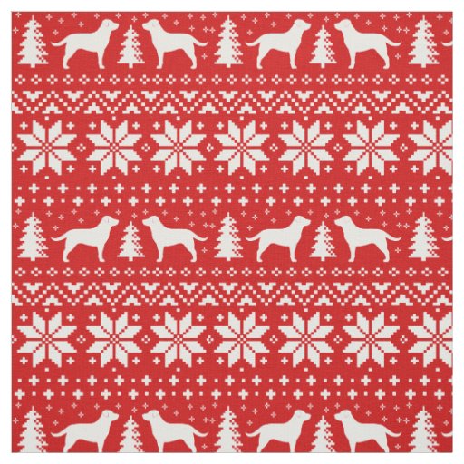 Labrador Retriever Silhouettes Christmas Holiday Fabric