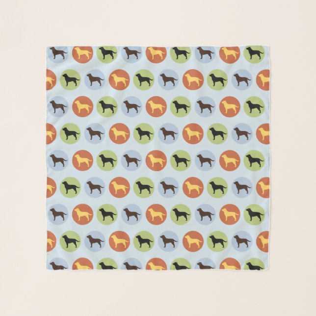 Labrador Retriever Silhouettes Pattern Scarf (Front)