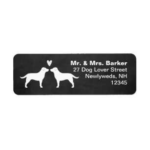 Labrador Retriever Silhouettes with Heart Cute Label