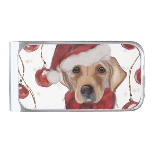 LABRADOR RETRIEVER  SILVER FINISH MONEY CLIP (Front)