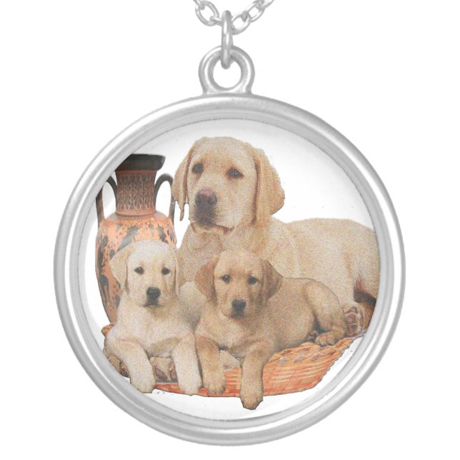 Labrador Retriever Silver Plated Necklace (Front)