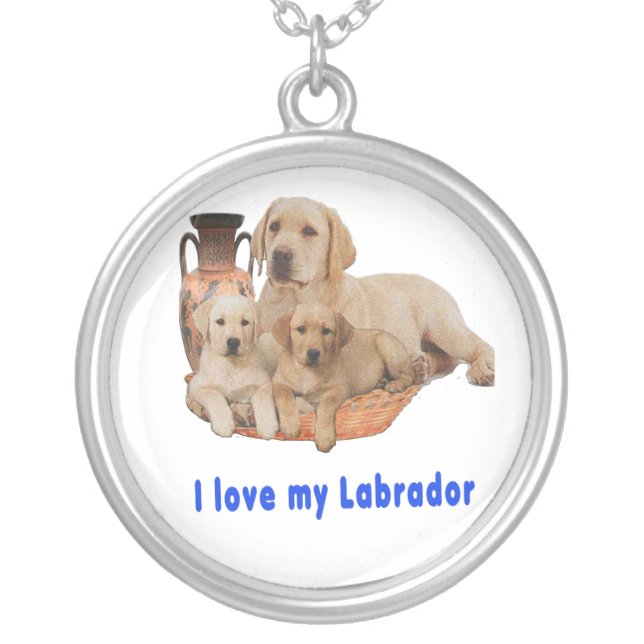Labrador Retriever Silver Plated Necklace (Front)