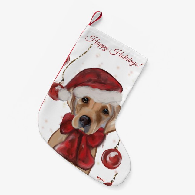 LABRADOR RETRIEVER  SMALL CHRISTMAS STOCKING (Front (Hanging))