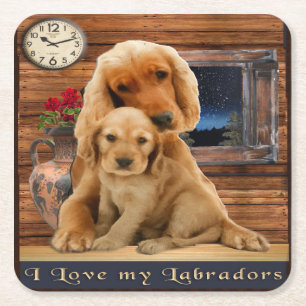 Labrador Retriever Square Paper Coaster
