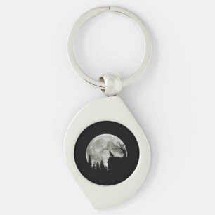Labrador Retriever Stand On Mountain Halloween Keychain