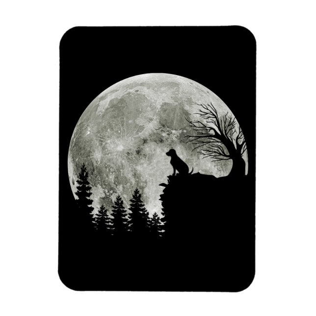 Labrador Retriever Stand On Mountain Halloween Magnet (Vertical)