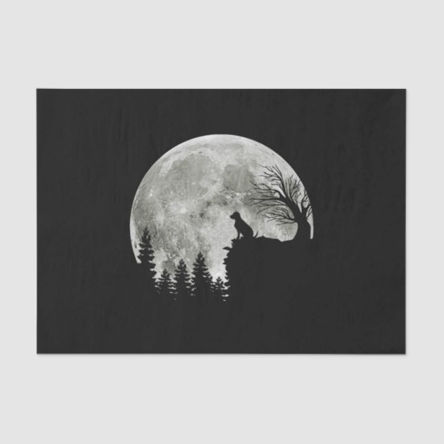 Labrador Retriever Stand On Mountain Halloween Tissue Paper (Front)
