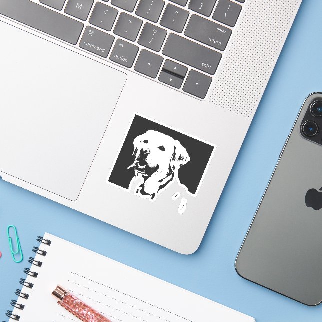 Labrador Retriever Sticker (Laptop w/ iPhone)