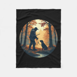Labrador Retriever Tee Turkey Duck Hunting Forest Fleece Blanket