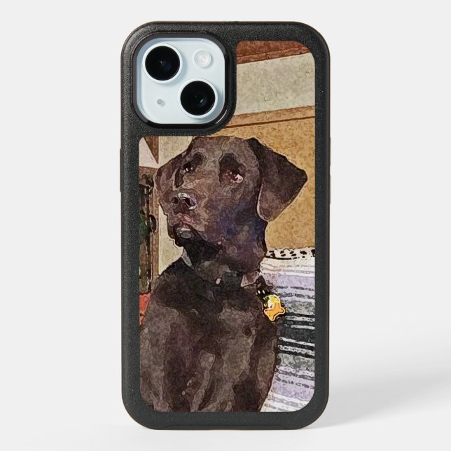 Labrador Retriever Textured Profile iPhone 15 Case (Back)