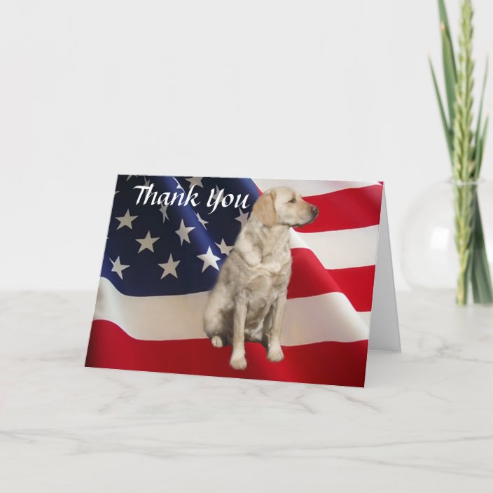 Labrador Retriever Thank You Card America | Zazzle.com