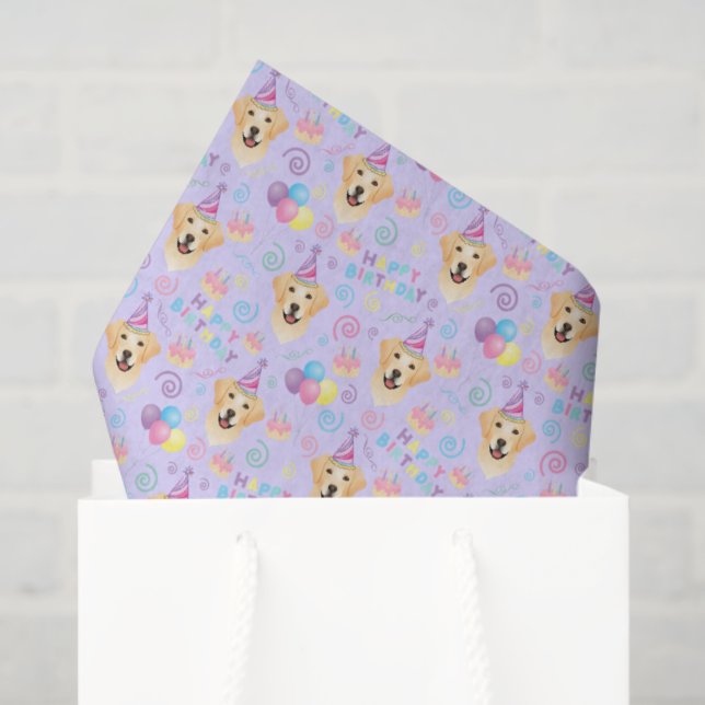 Labrador Retriever Tissue Paper in Purple (Gift Bag)