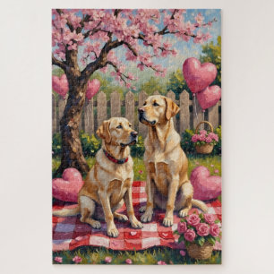 Labrador Retriever Valentine’s Day Art Jigsaw Puzzle