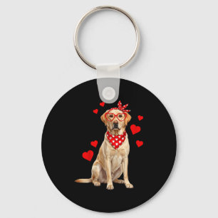 Labrador Retriever Valentines Day Dog Lover Heart  Keychain