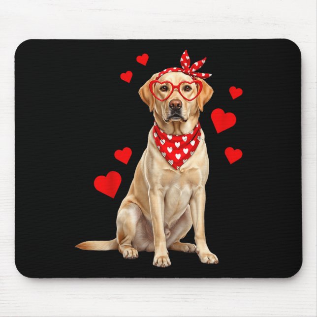 Labrador Retriever Valentines Day Dog Lover Heart  Mouse Pad (Front)