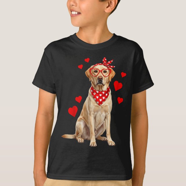 Labrador Retriever Valentines Day Dog Lover Heart  T-Shirt (Front)