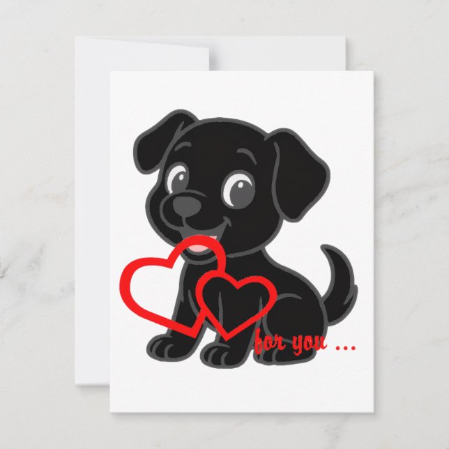 Labrador Retriever Valentines Note Card (Front)
