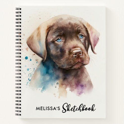 Labrador Retriever Watercolor Art Pet Puppy Dog Notebook