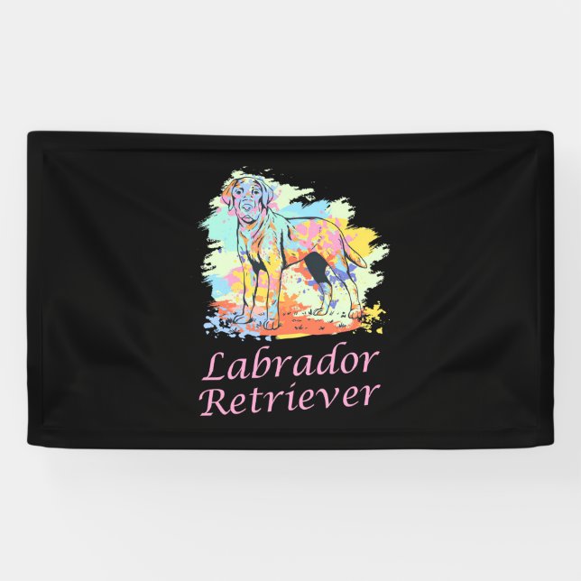 Labrador Retriever Watercolor Banner (Horizontal)