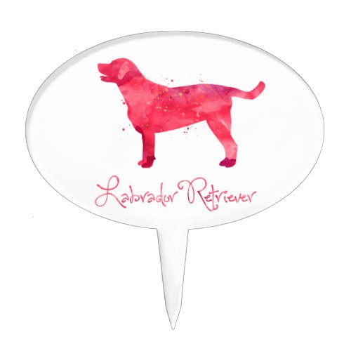 Labrador Retriever Watercolor Design Cake Topper