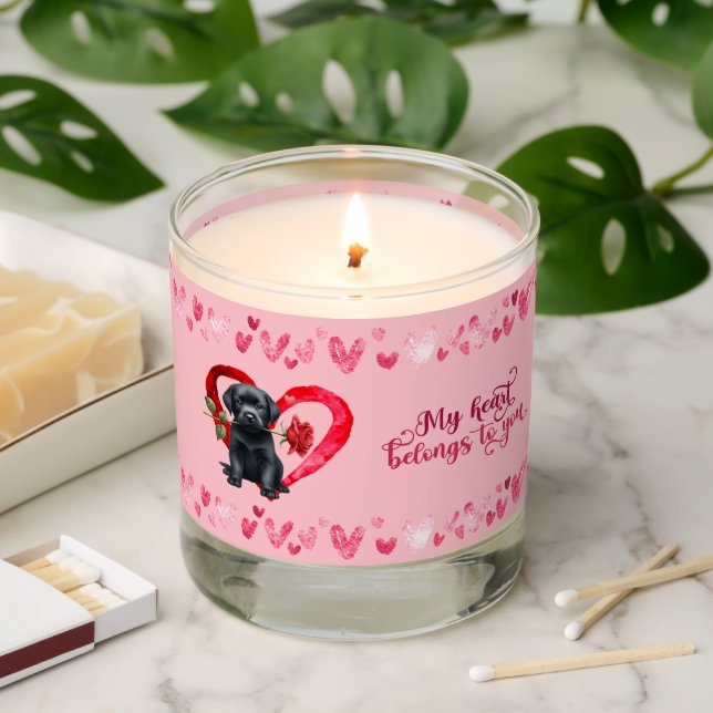 Labrador Retriever Watercolor Scented Jar Candle (Lit)