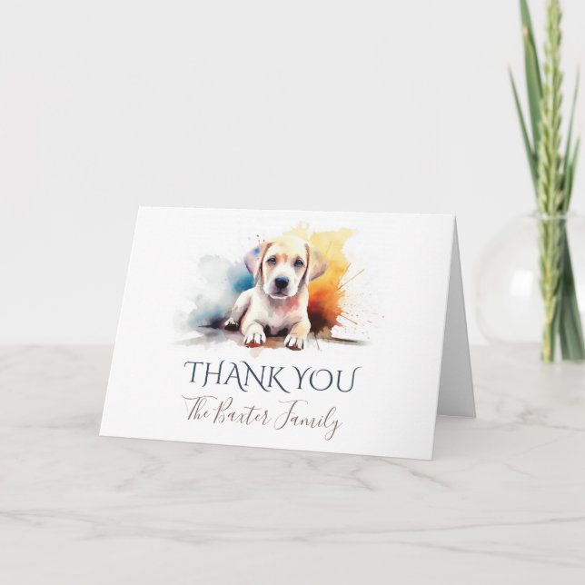 Labrador Retriever Watercolor Thank You Card (Front)