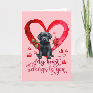 Labrador Retriever Watercolor Valentines Day card