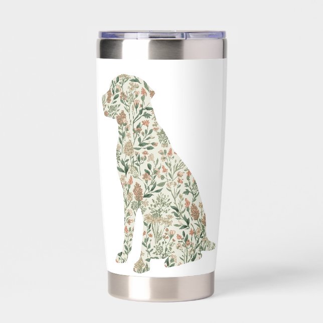 Labrador Retriever Wildflower Botanical Dog Mom Insulated Tumbler (Front)