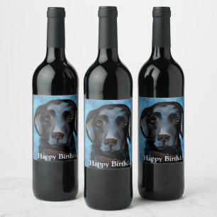 Labrador Retriever Wine Label