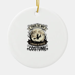 Labrador Retriever Witch Halloween Costume Shirt_1 Ceramic Ornament