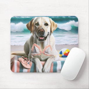 Labrador Retriever With Bikini Top Mouse Pad