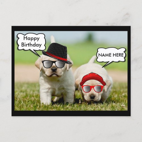 Labrador Retriever with birthday wishes Postcard
