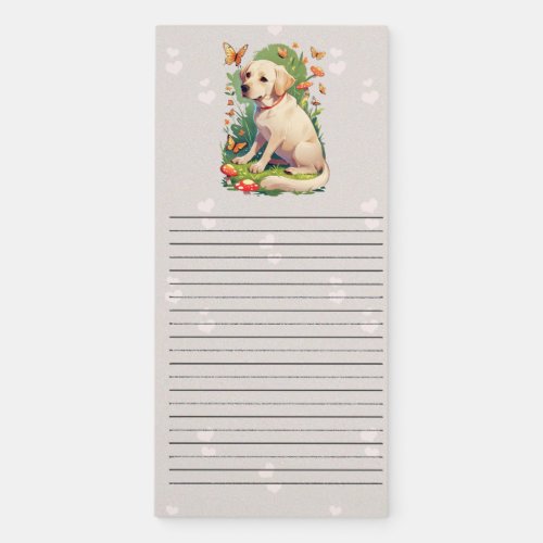 Labrador Retriever with butterflies Magnetic Notepad