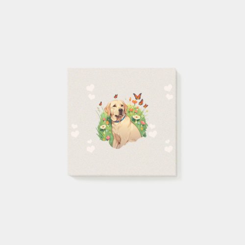 Labrador Retriever with butterflies Post_it Notes