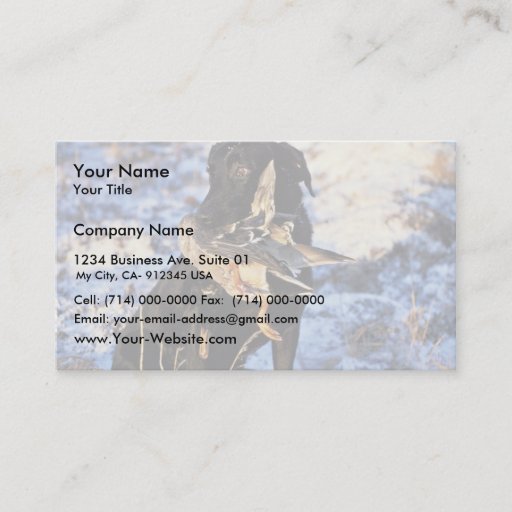 Customizable Labrador Retriever with Drake Mallard Business Card Template