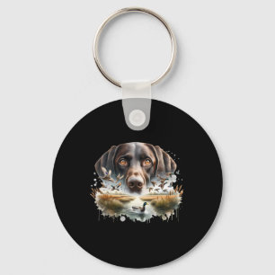 Labrador Retriever With Mallard Ducks Hunting Duck Keychain