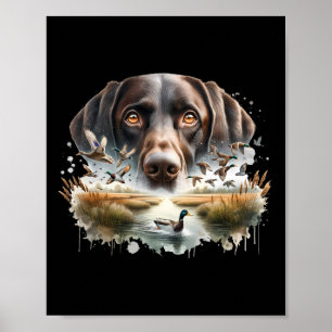 Labrador Retriever With Mallard Ducks Hunting Duck Poster