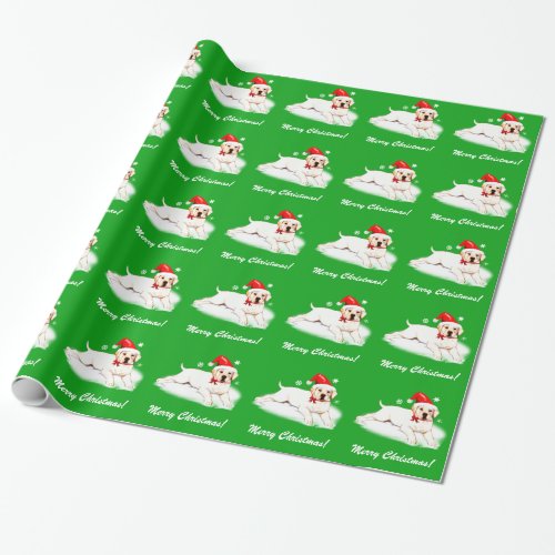 Labrador Retriever with Santa Hat Wrapping Paper