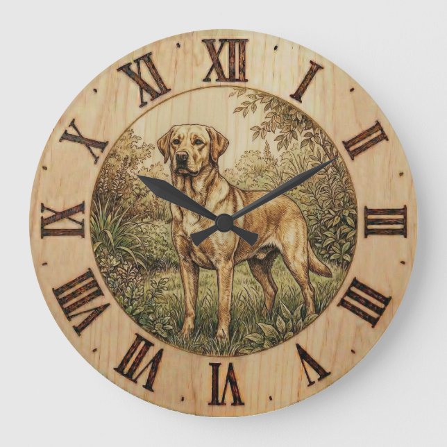  Labrador Retriever wooden Wall Clock  (Front)