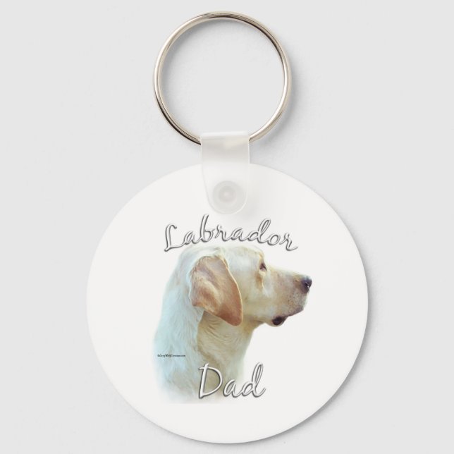 Labrador Retriever (yellow) Dad 2 Keychain (Front)