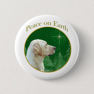 Labrador Retriever (yellow) Peace Button
