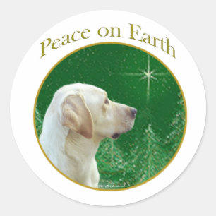 Labrador Retriever (yellow) Peace Classic Round Sticker