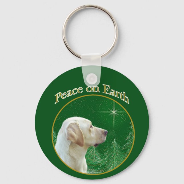 Labrador Retriever (yellow) Peace Keychain (Front)