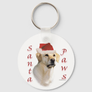Labrador Retriever (yellow) Santa Paws Keychain