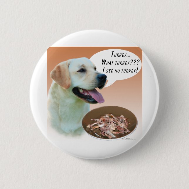 Labrador Retriever (yellow) Turkey Button (Front)