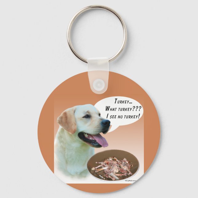Labrador Retriever (yellow) Turkey Keychain (Front)